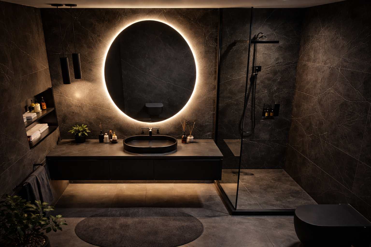 Moderna rasveta u modernom kupatilu