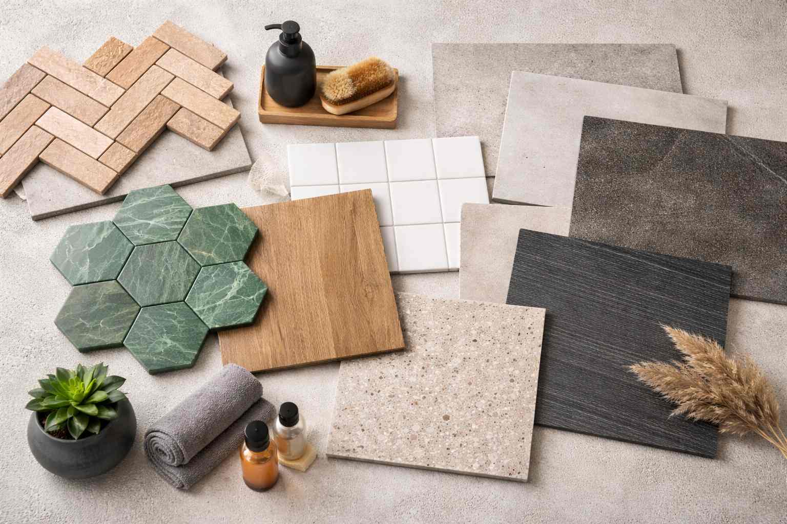 Nekoliko razlocitih vrsta i dezena plocica za kupatilo